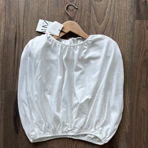 Zara shoulder pad white top